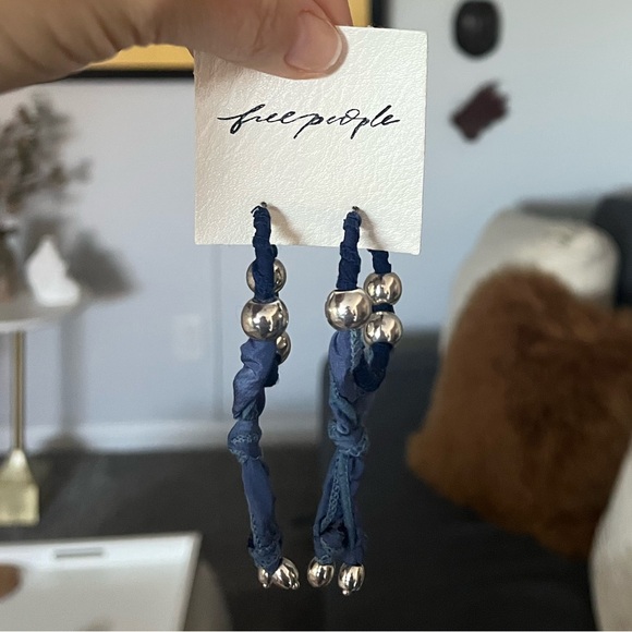 Free People Accessories - Free People Blue Braided Earrings